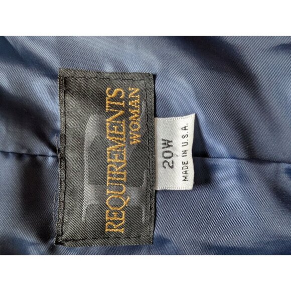 Requirements Plaid Womens Short-Sleeve Blazer Size 20W Blue White - Picture 4 of 7